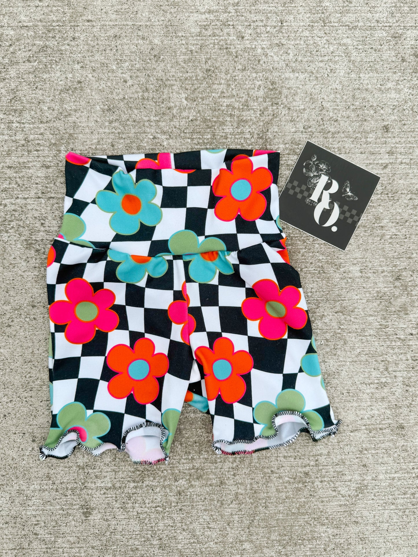 Neon Floral Check Bikers