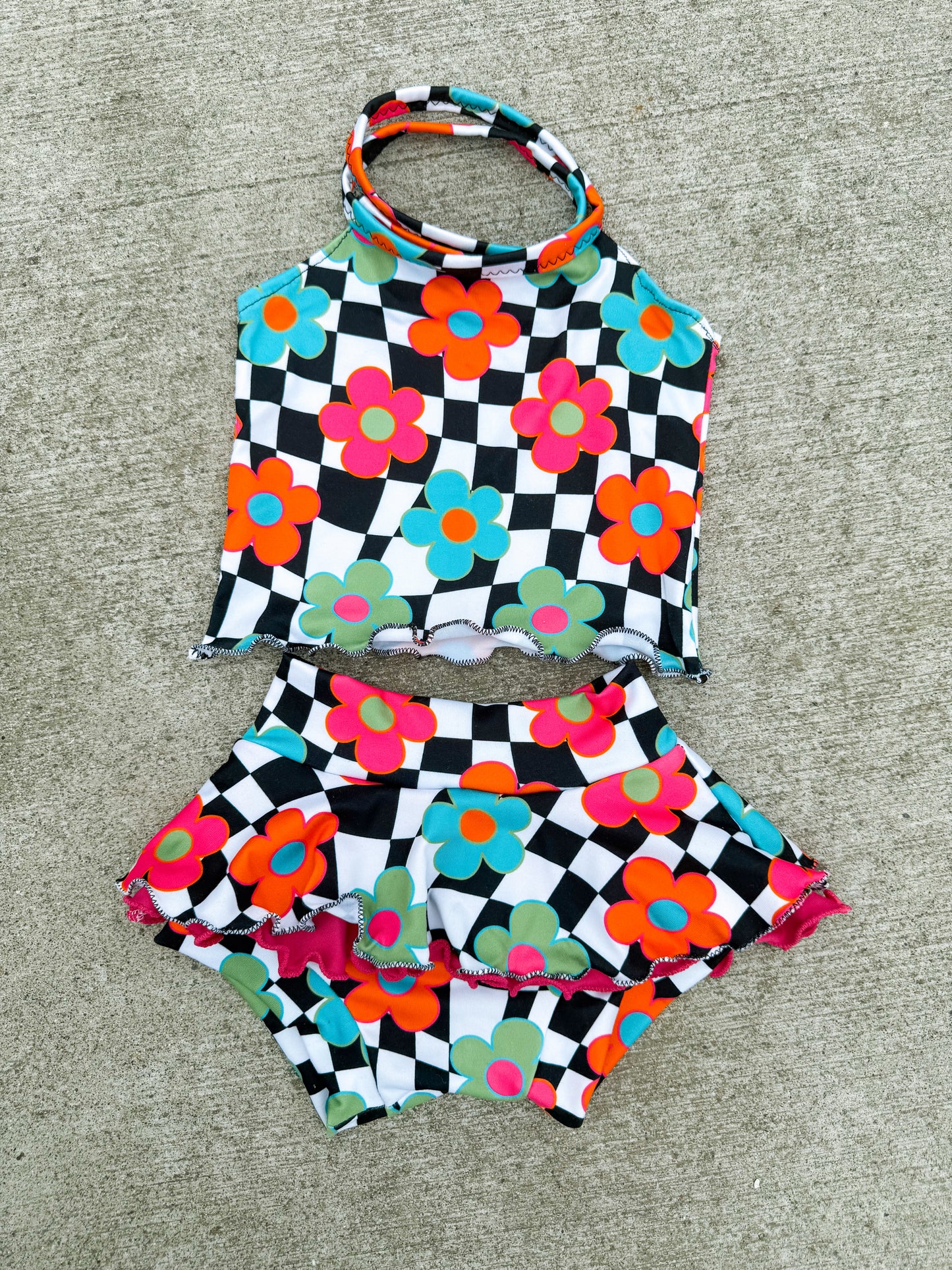 Neon Floral Check Set