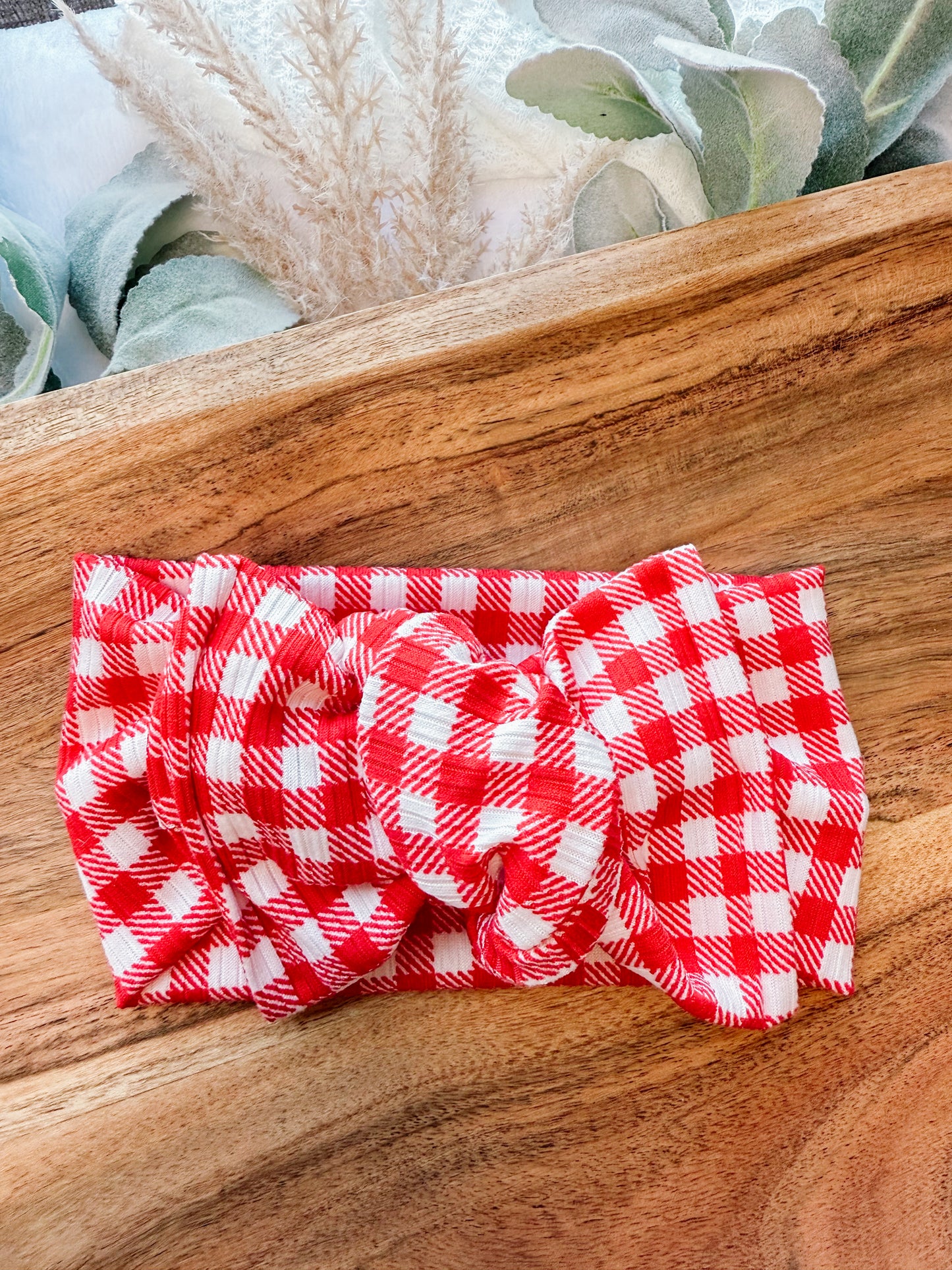 Red Gingham Headwrap