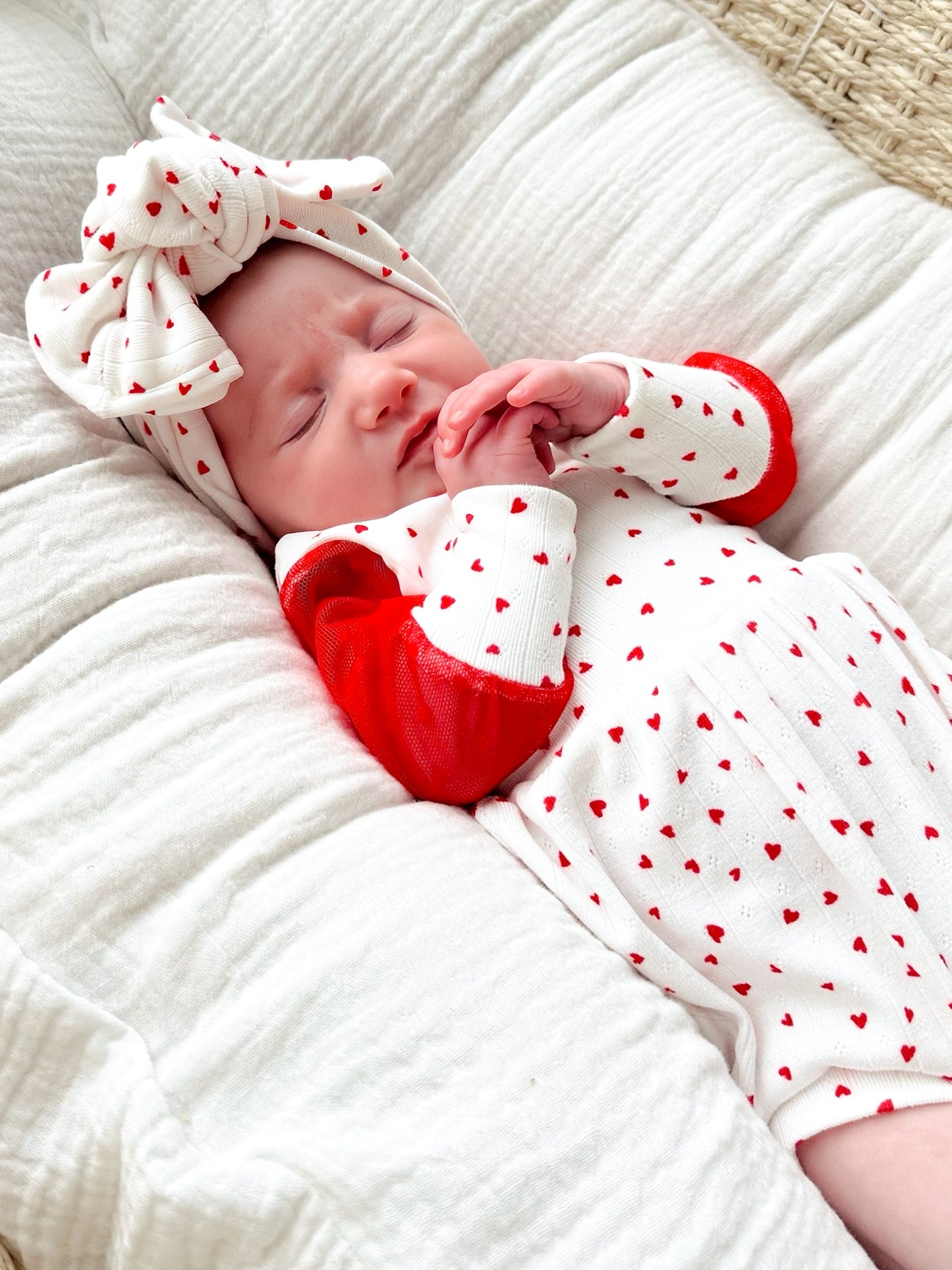 Sweater Bubble Romper “Hearts”