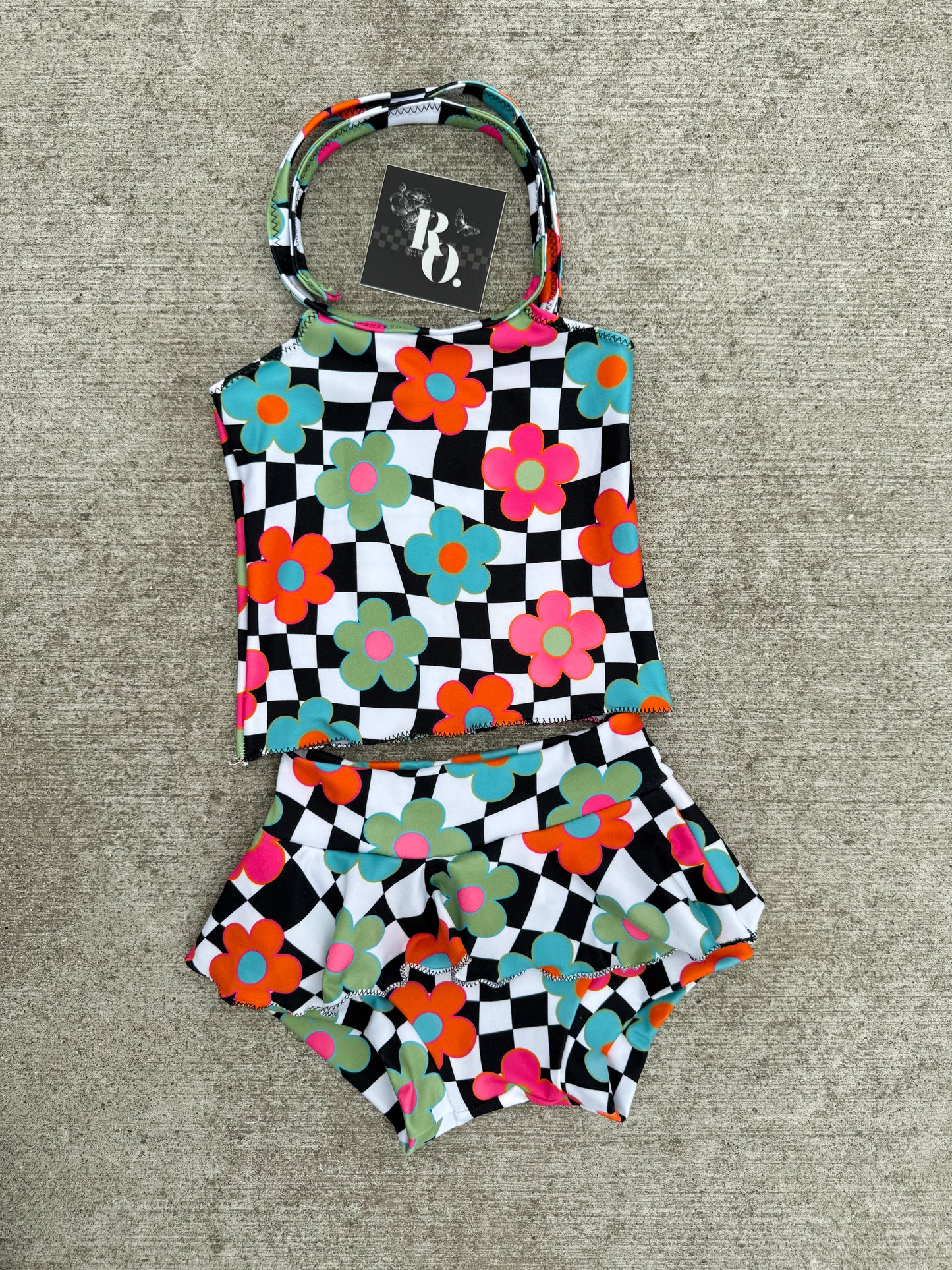 Neon floral Check Set