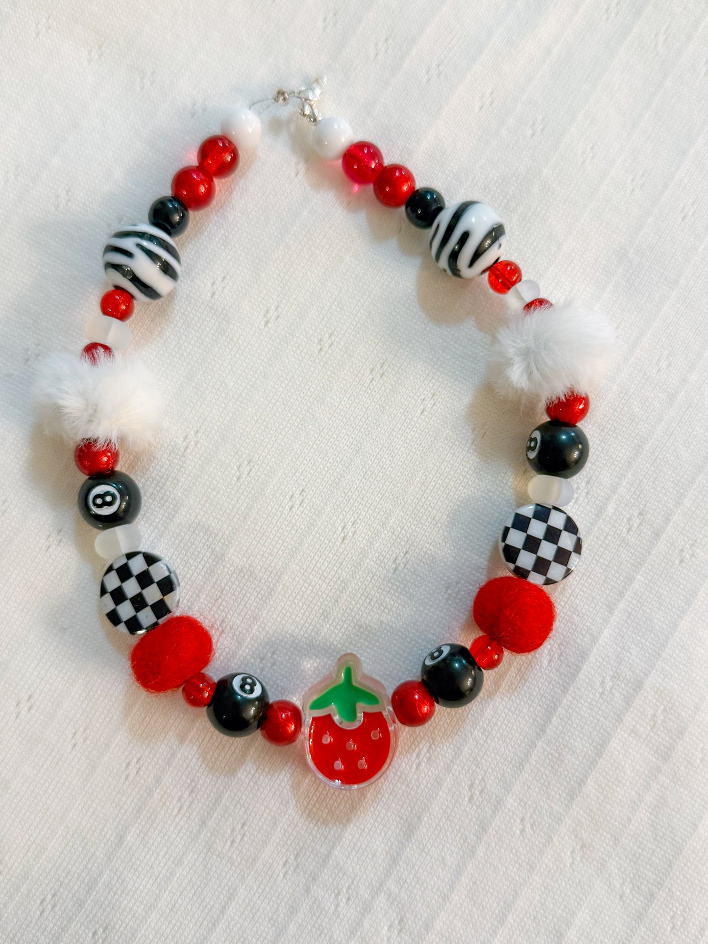 Strawberry Checks Necklace