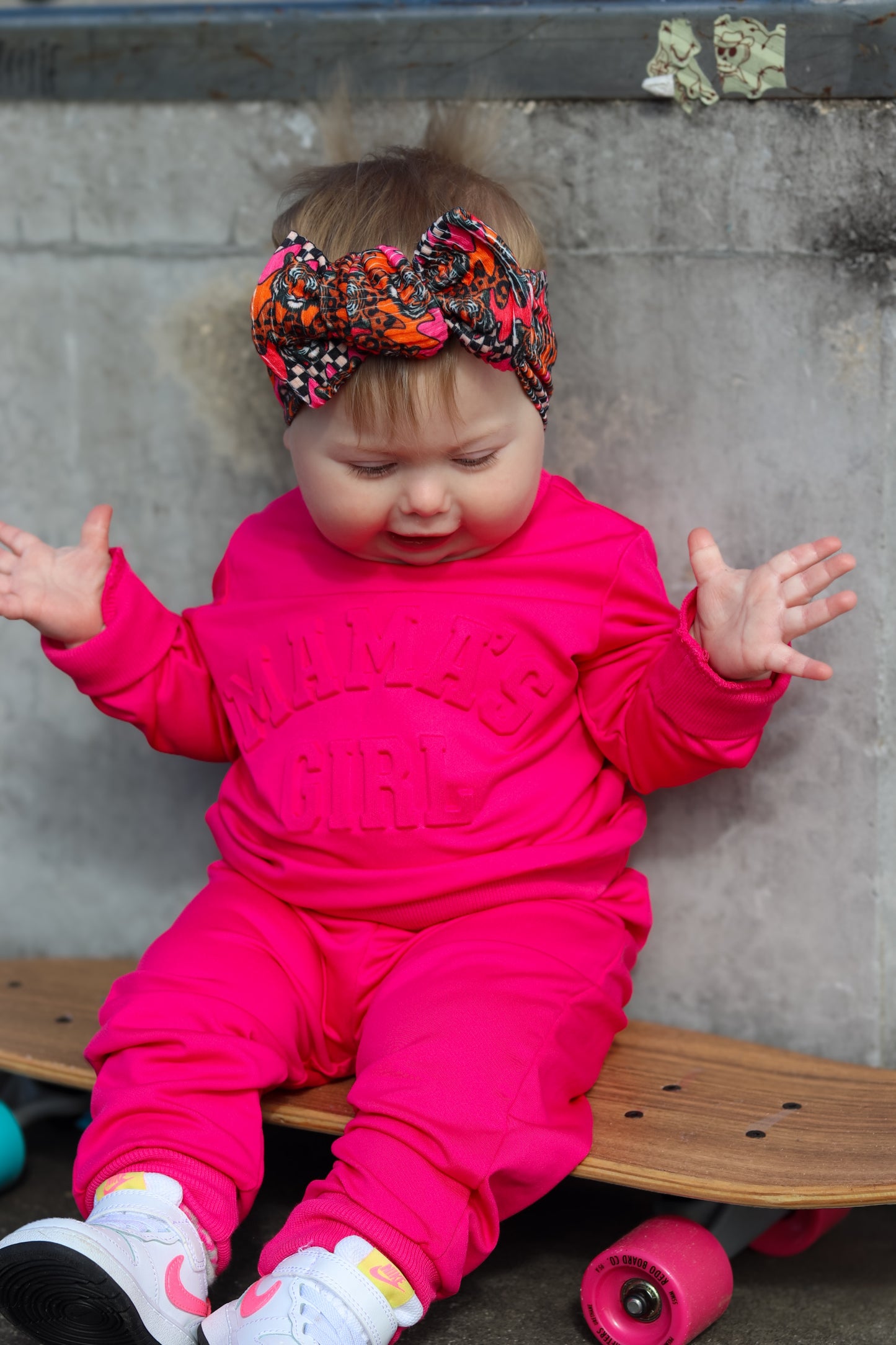 Pink tiger / check Headwrap
