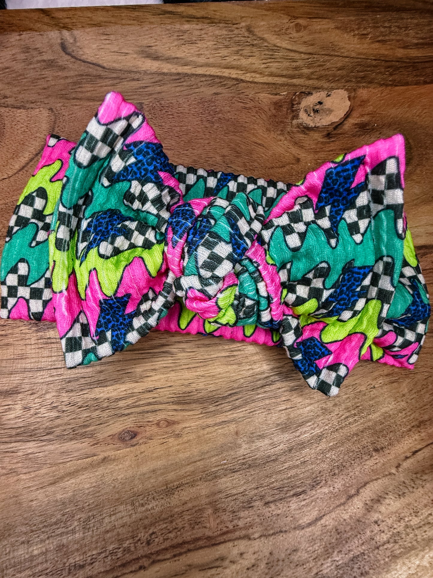 Neon Check Headwrap