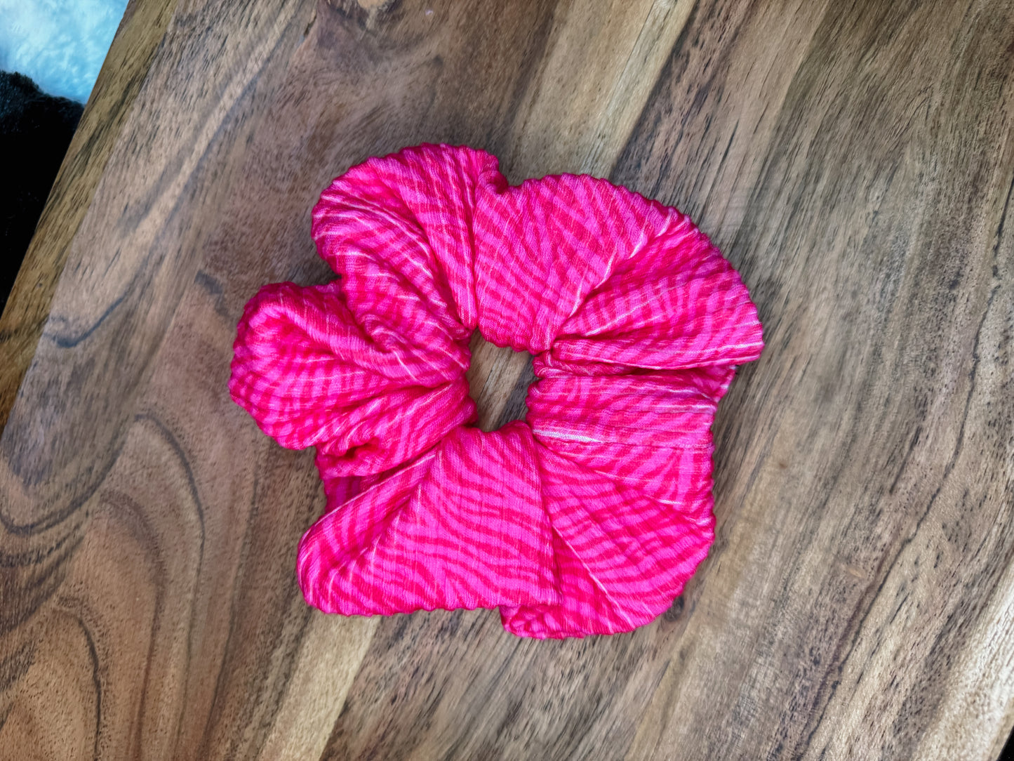 Pink Zebra Scrunchie