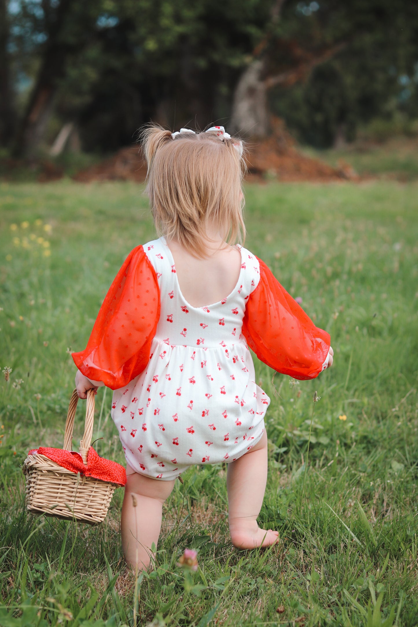 Sweater Bubble Romper “Cherry”