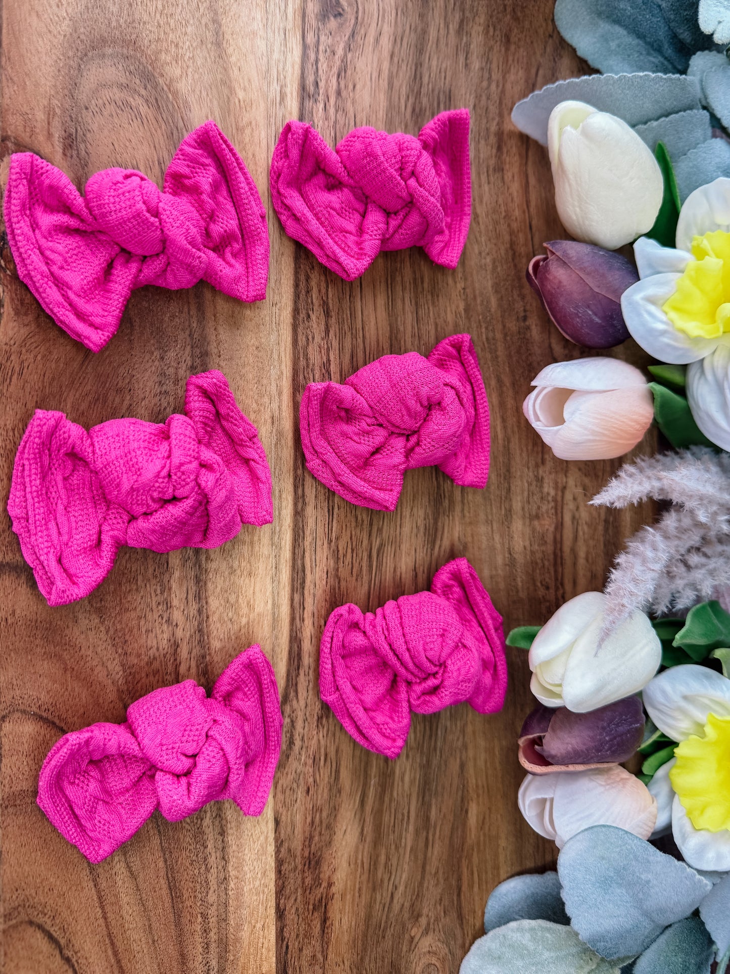 Fuchsia Cable Knit Sweater piggies