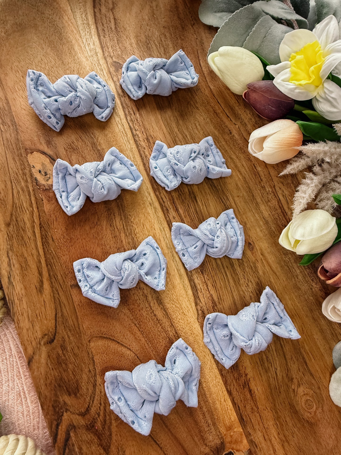 Pastel Blue eyelet piggies