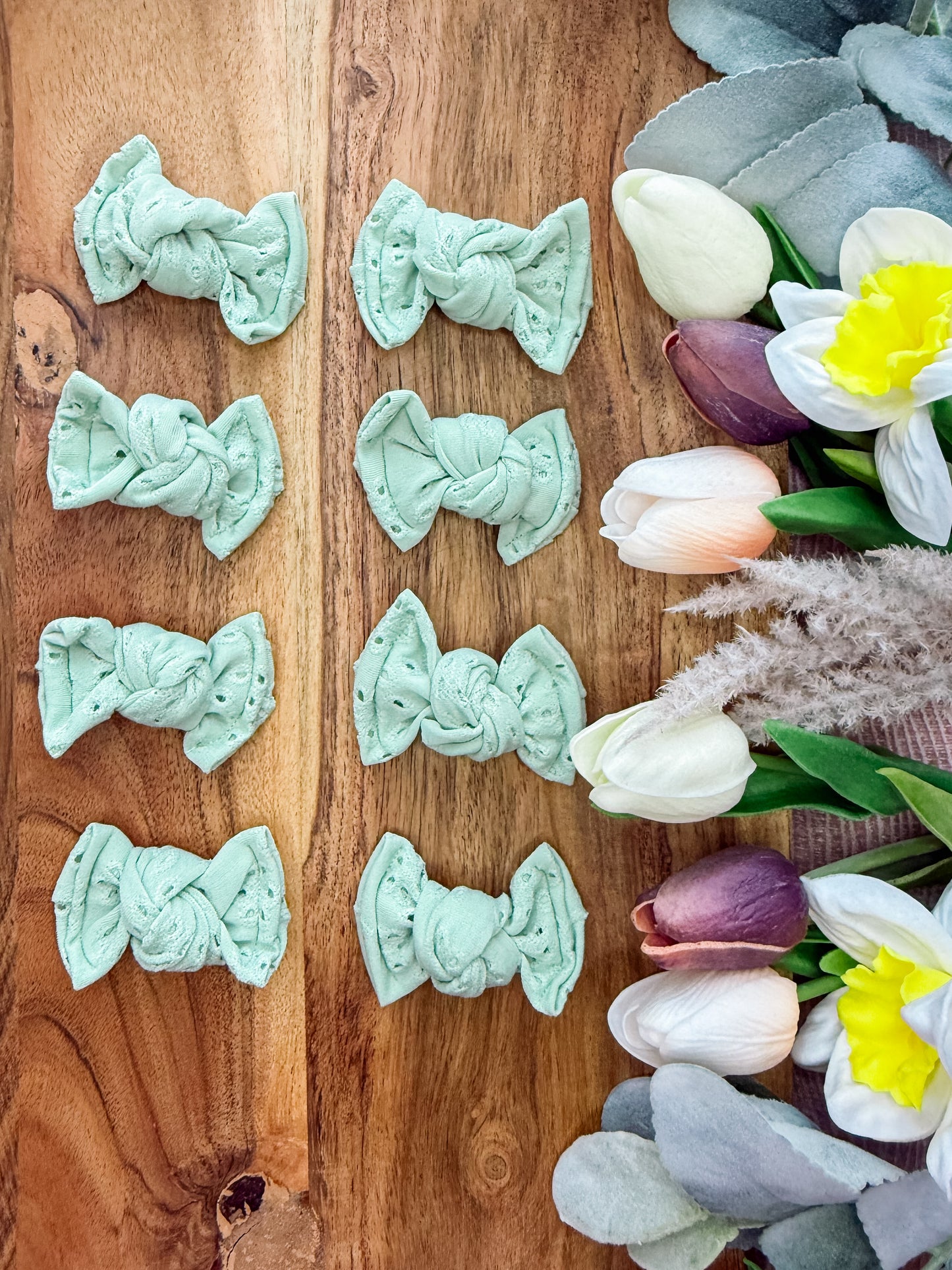 Pastel Green eyelet piggies