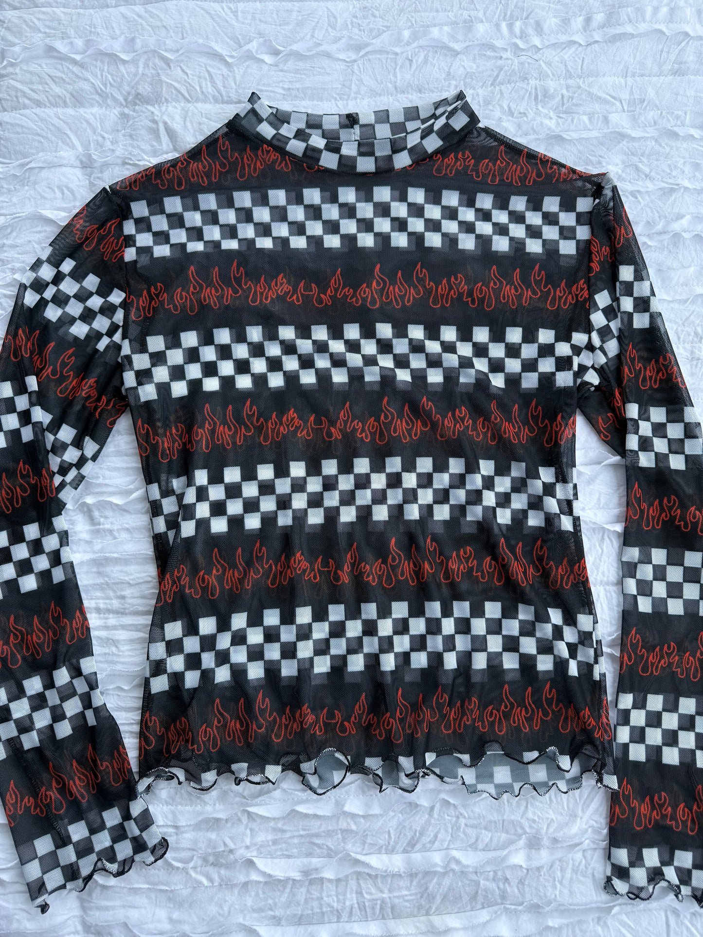 Adult Flames Mesh Top