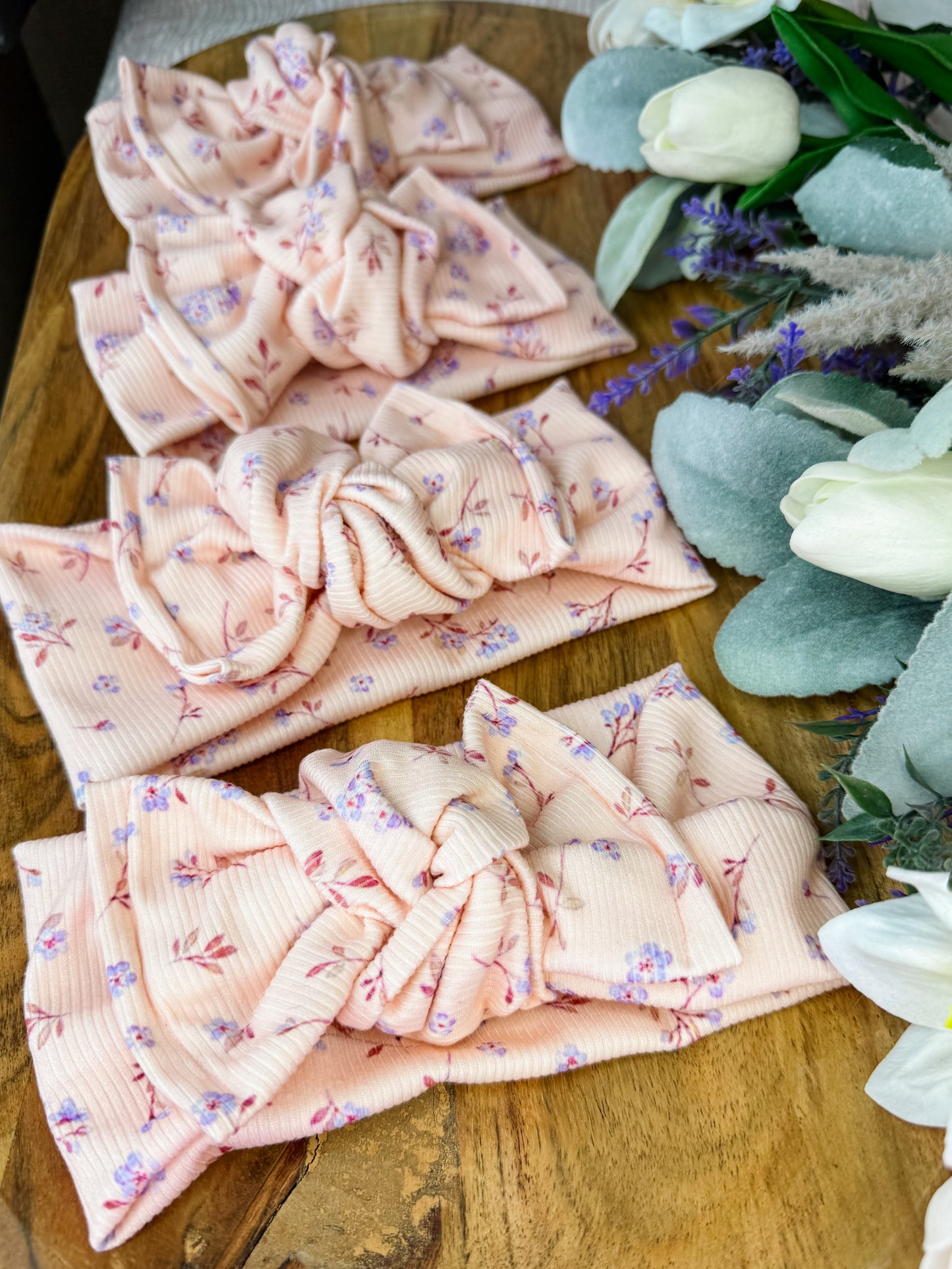 Spring Blooms Pink Knotted HeadWrap