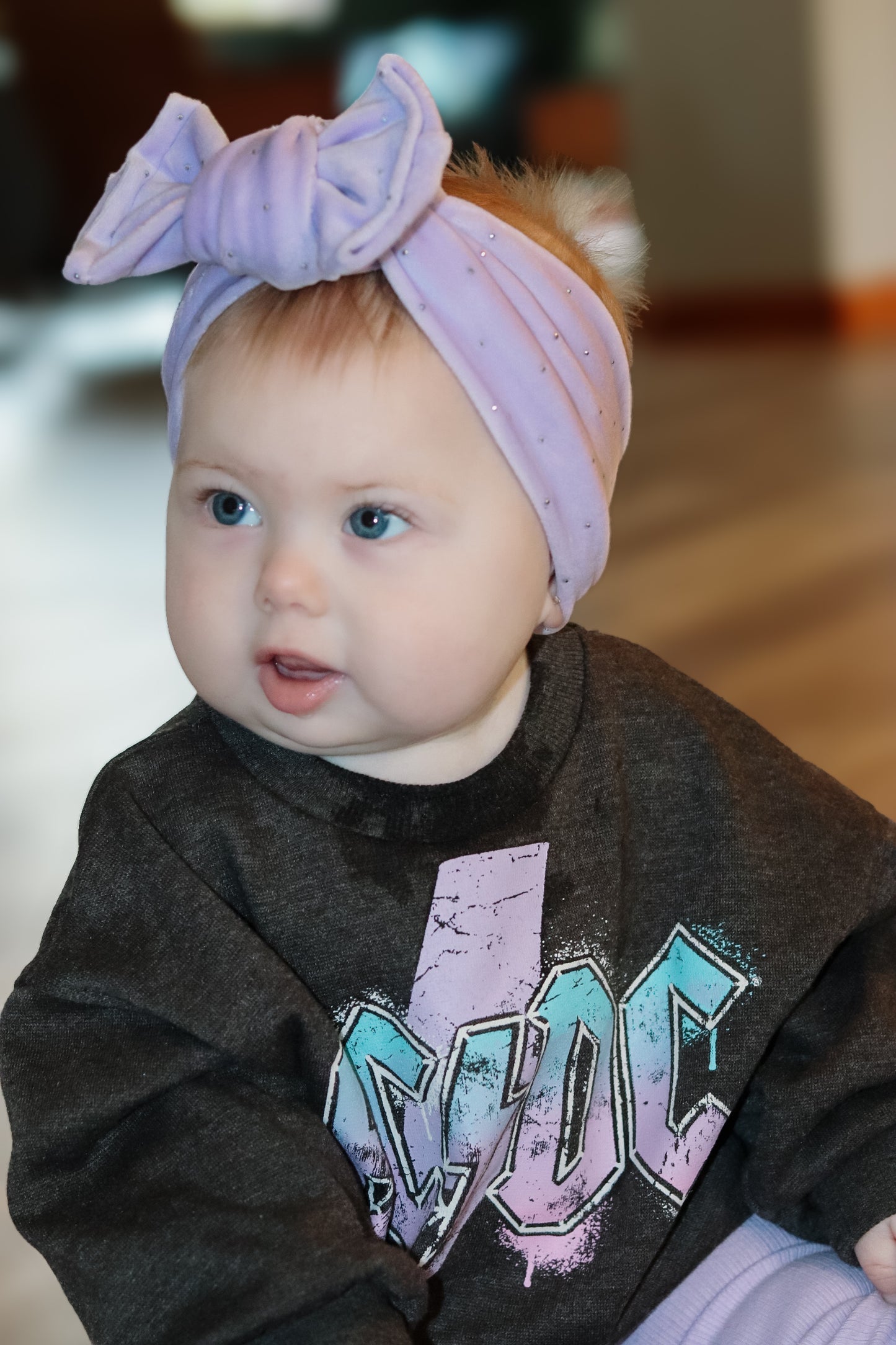 Purple Sparkle knotted Headwrap
