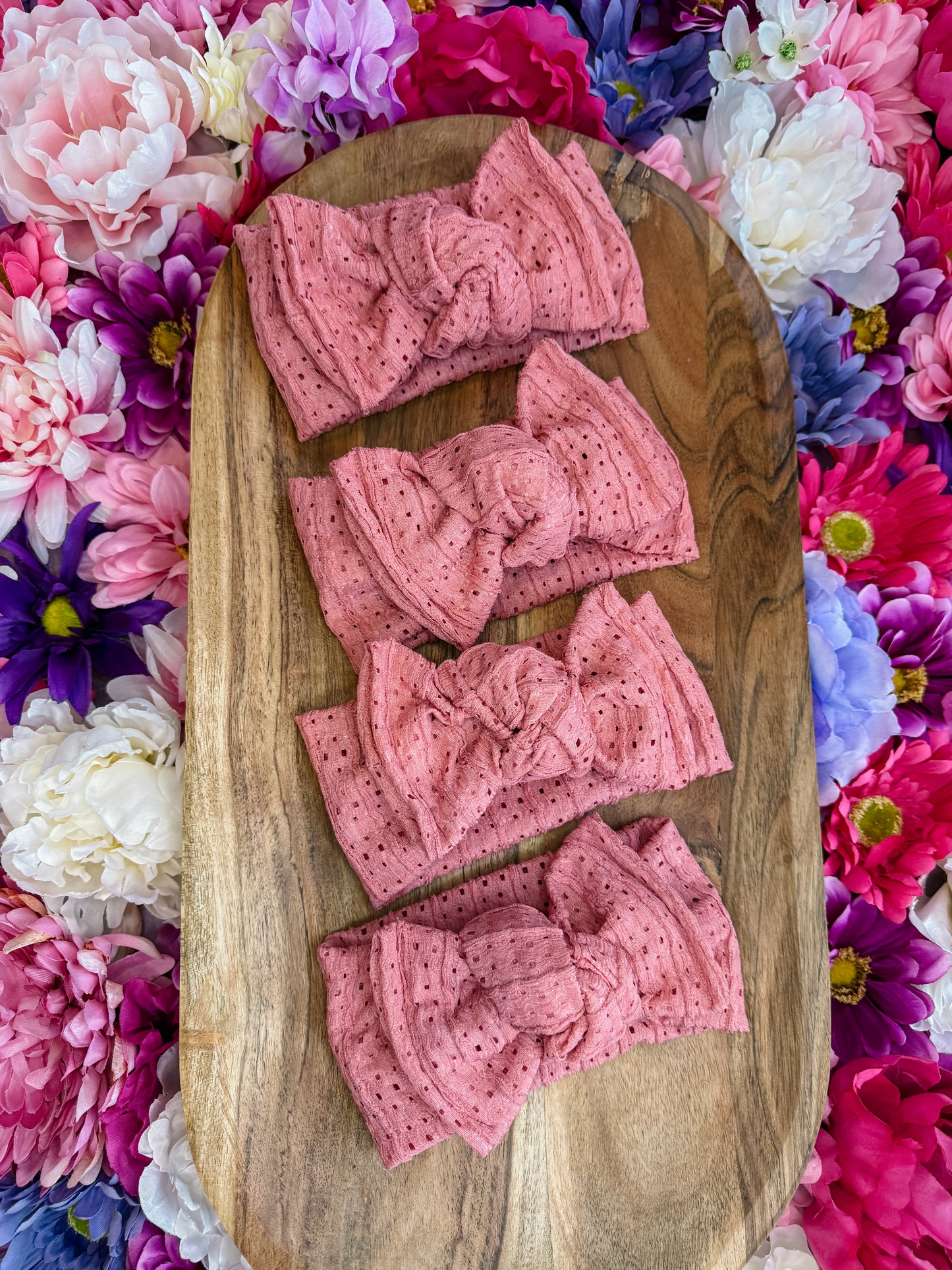 Sand Loop Lace Pink knotted Headwrap