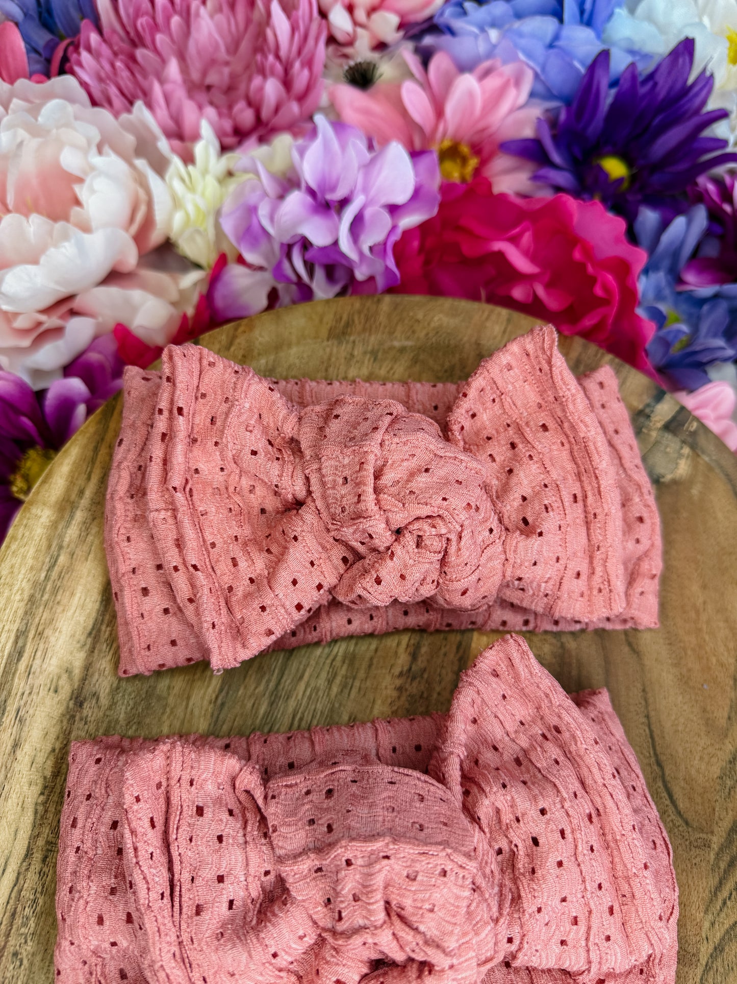 Sand Loop Lace Pink knotted Headwrap