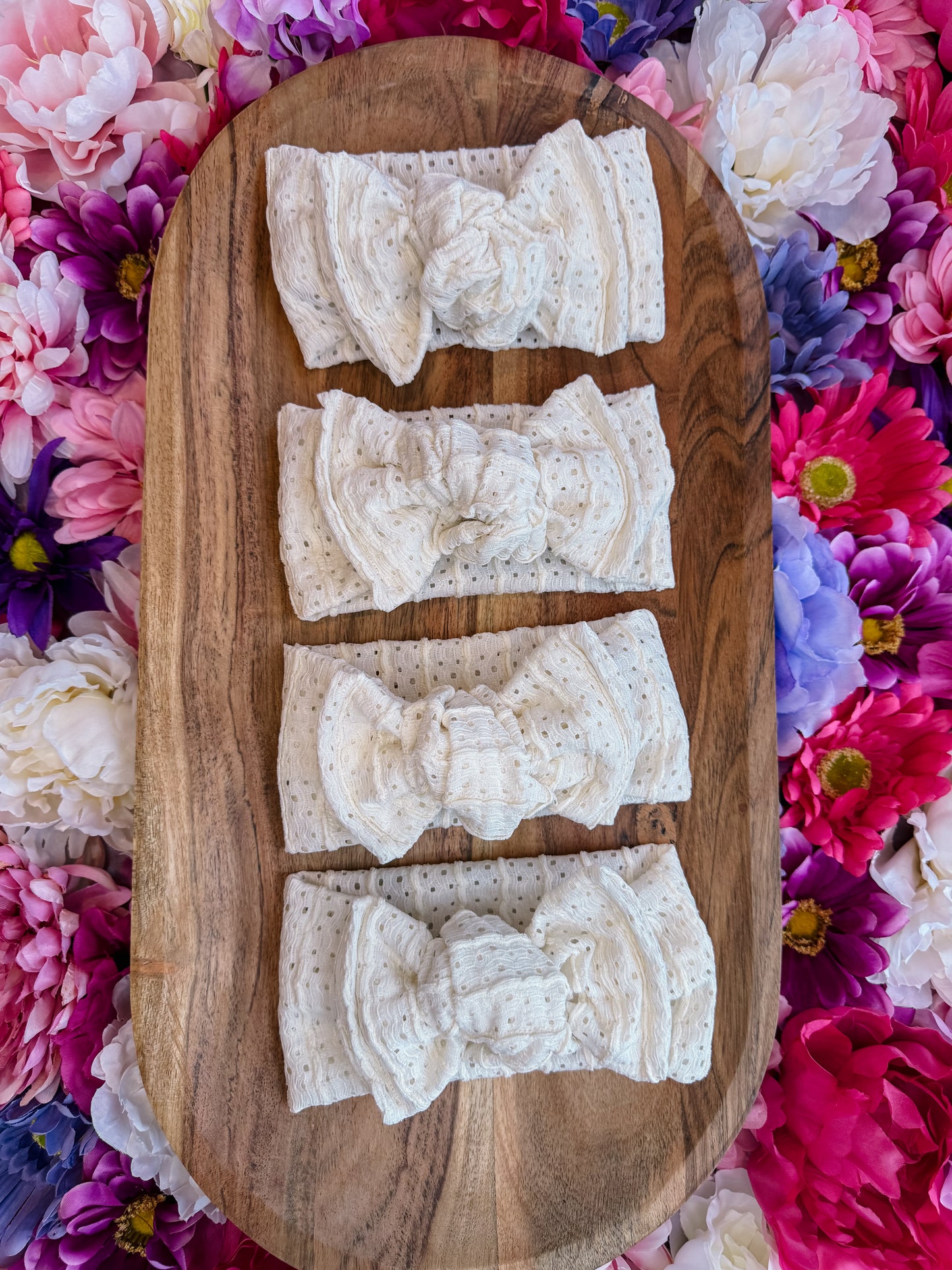 Sand Loop Lace White Knotted Headwrap