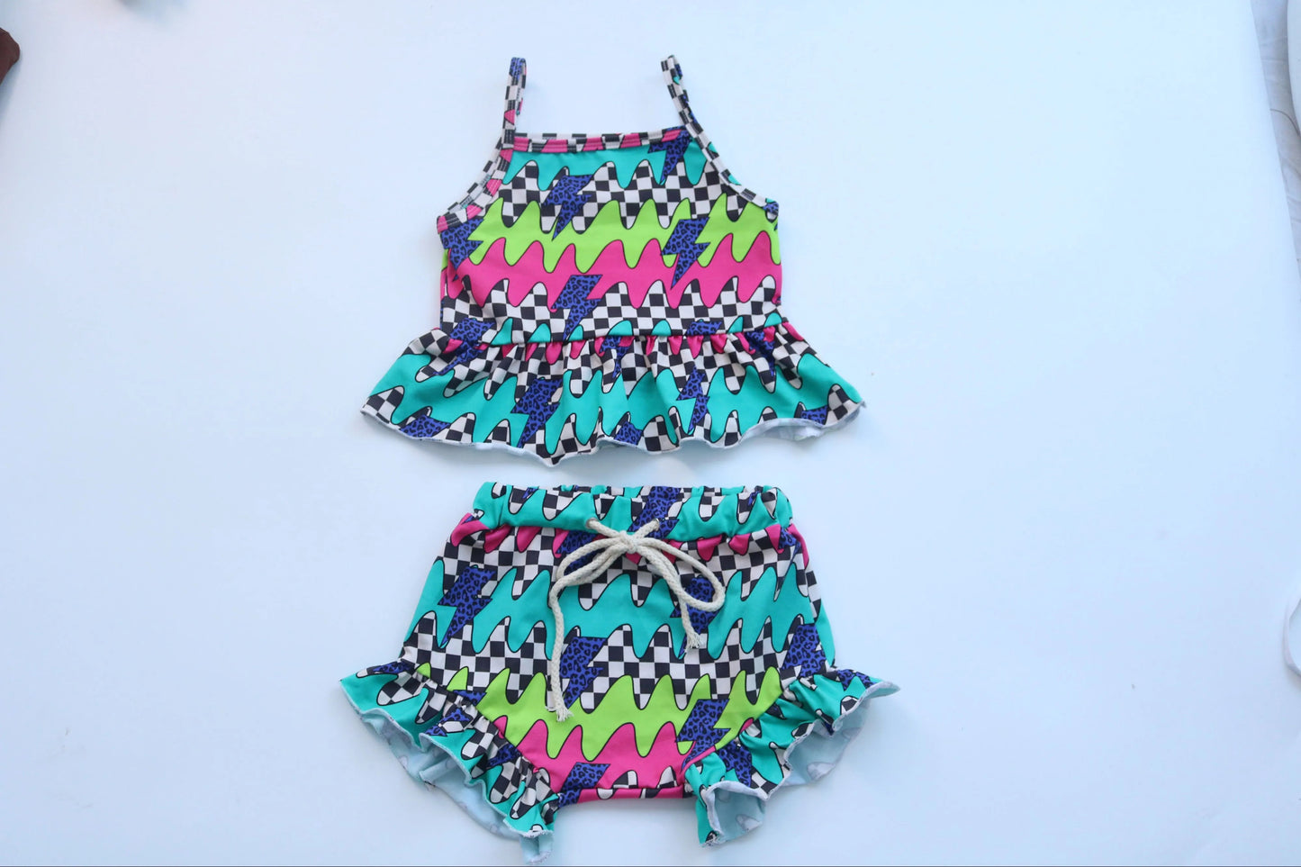 Neon Checkered 2 piece set