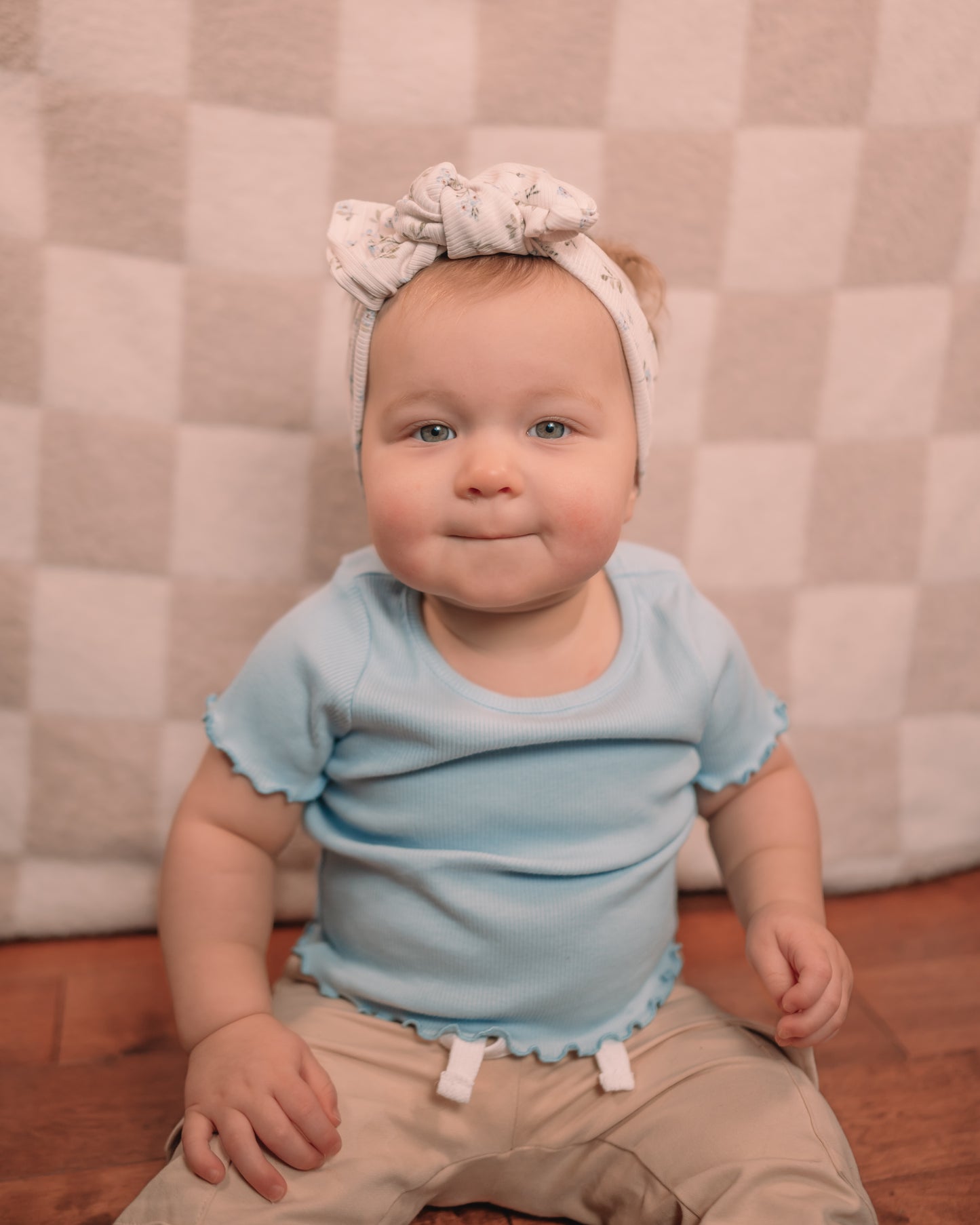 Spring Blooms Cream Knotted HeadWrap