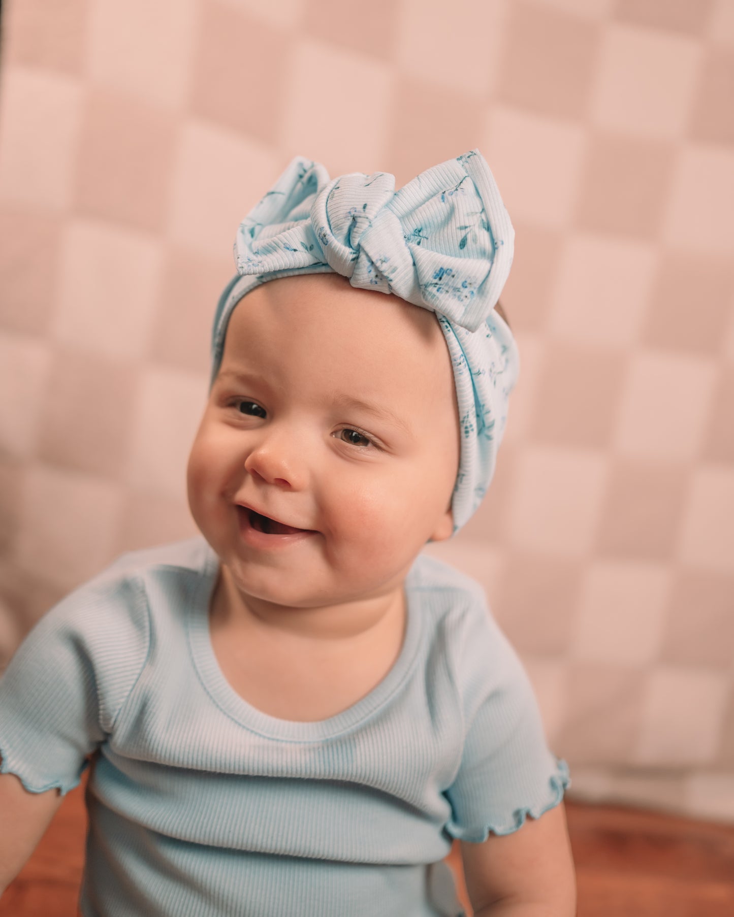 Spring Blooms Blue Knotted HeadWrap