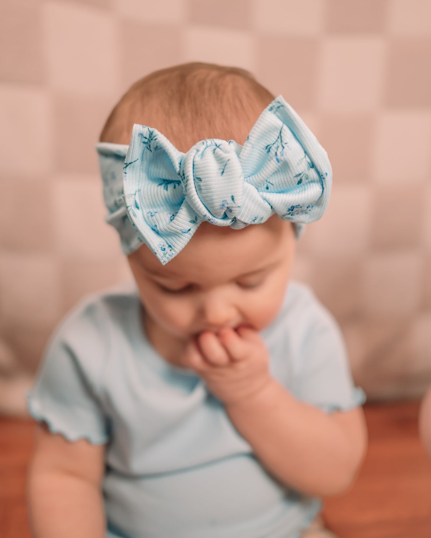 Spring Blooms Blue Knotted HeadWrap