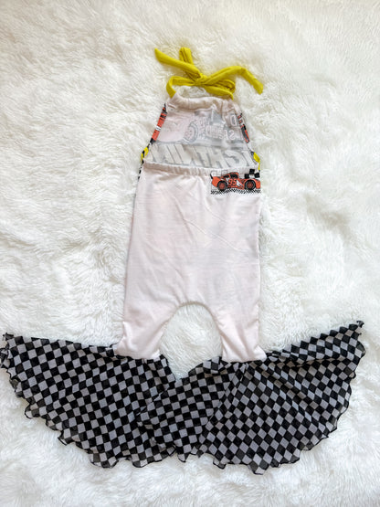 2T Race Day ⚡️Frida Bell Romper Upcycle