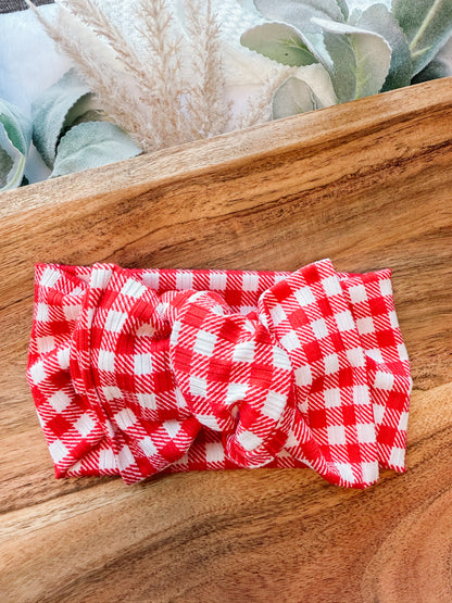 Red Gingham Headwrap
