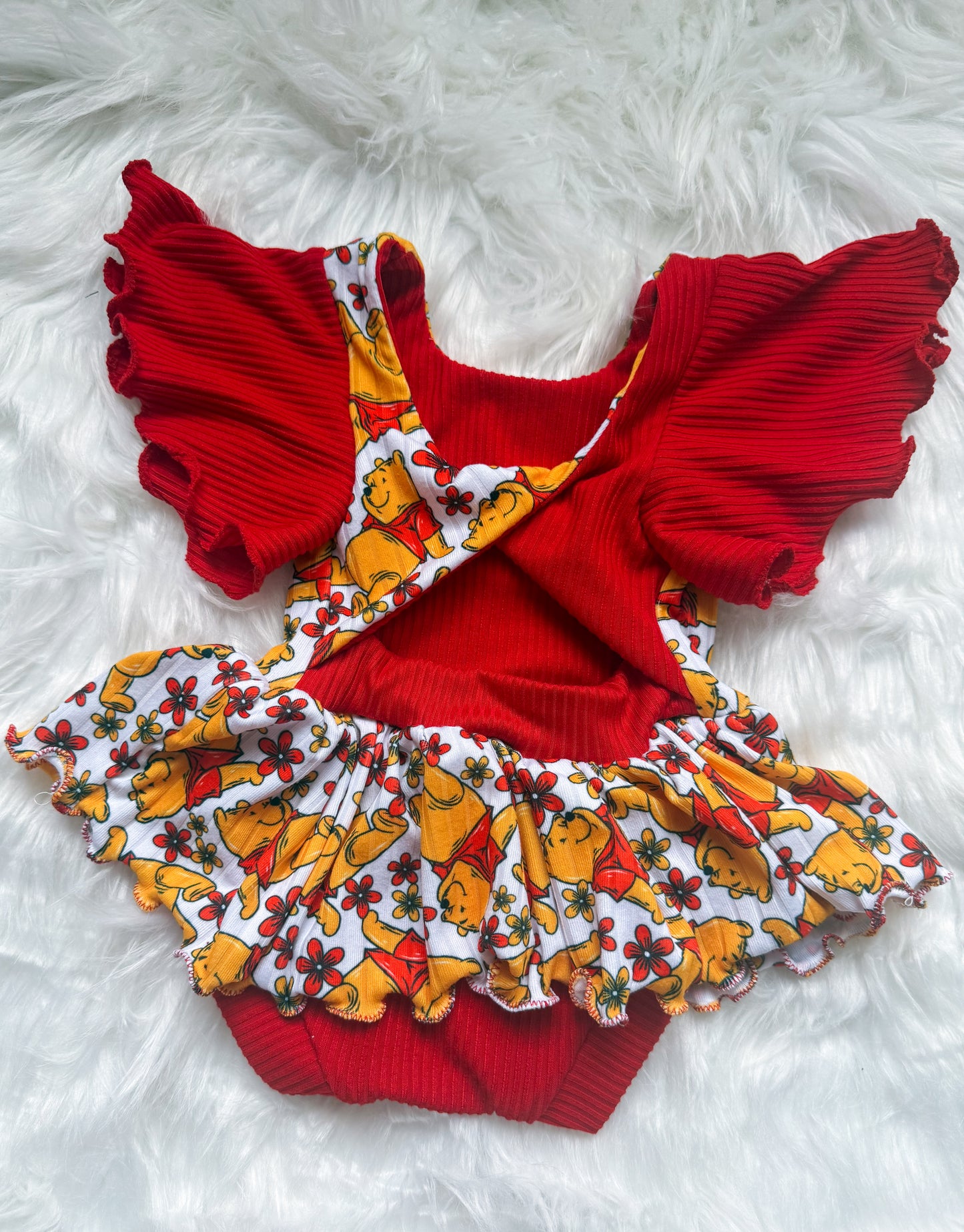 Red Floral Honey Bear Brooklyn skirted Leo