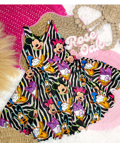 12/18 Zebra Besties Dress with built in shorts