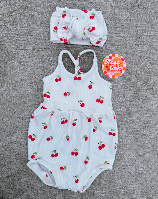 Cherry Cutesy Bubble Romper