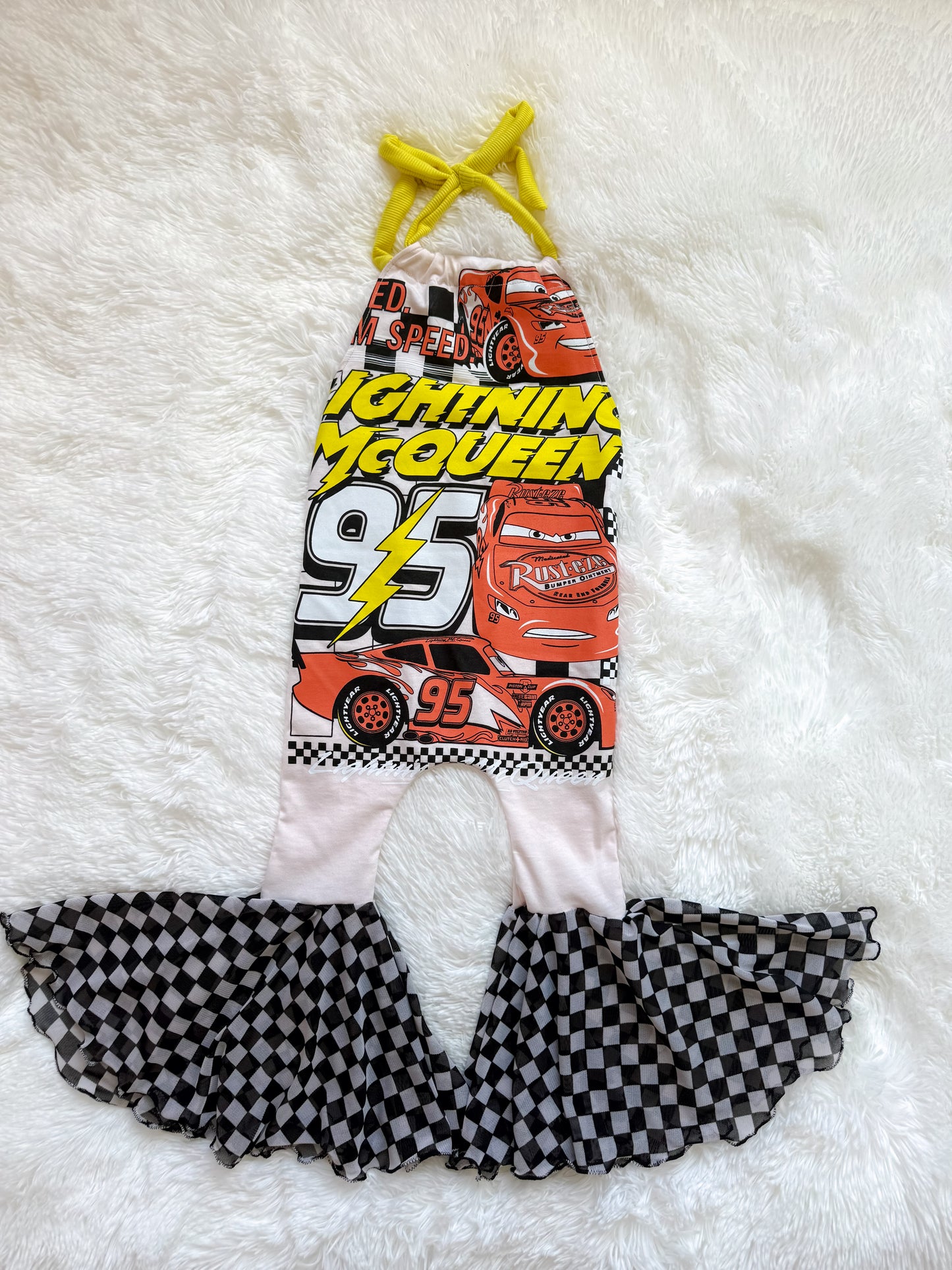 2T Race Day ⚡️Frida Bell Romper Upcycle