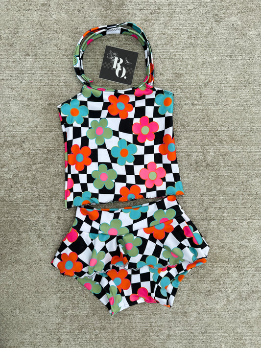 Neon floral Check Set
