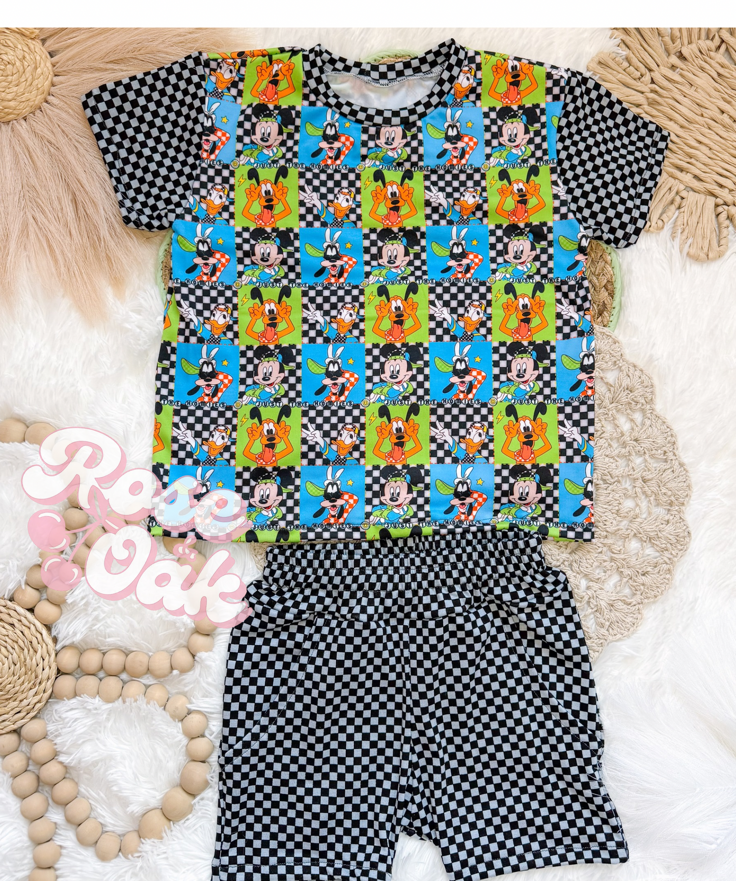 Checkered Neon Friends Set