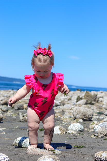 Cheetah Bolts one Piece Swimsuit