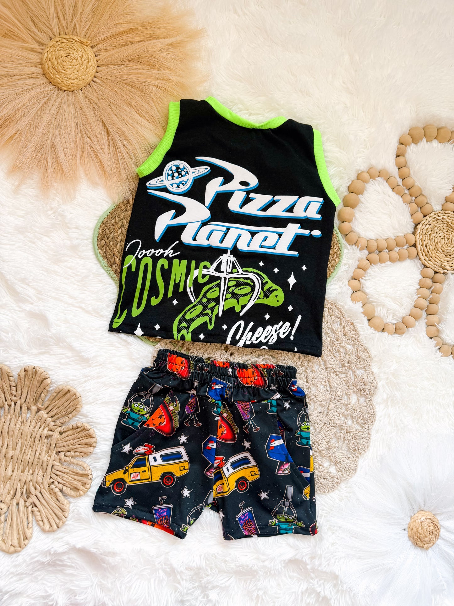 2T Pizza Planet Tank and Shorts set