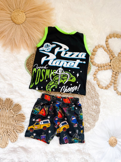 2T Pizza Planet Tank and Shorts set