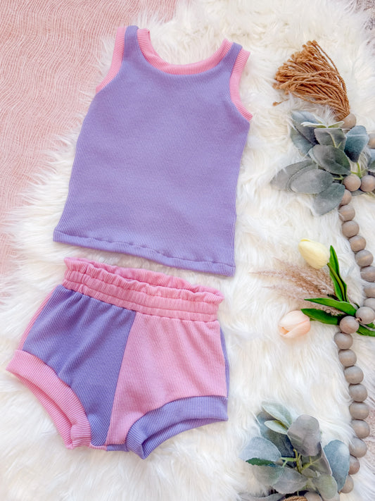 2T Pink/Purple Color Block Set