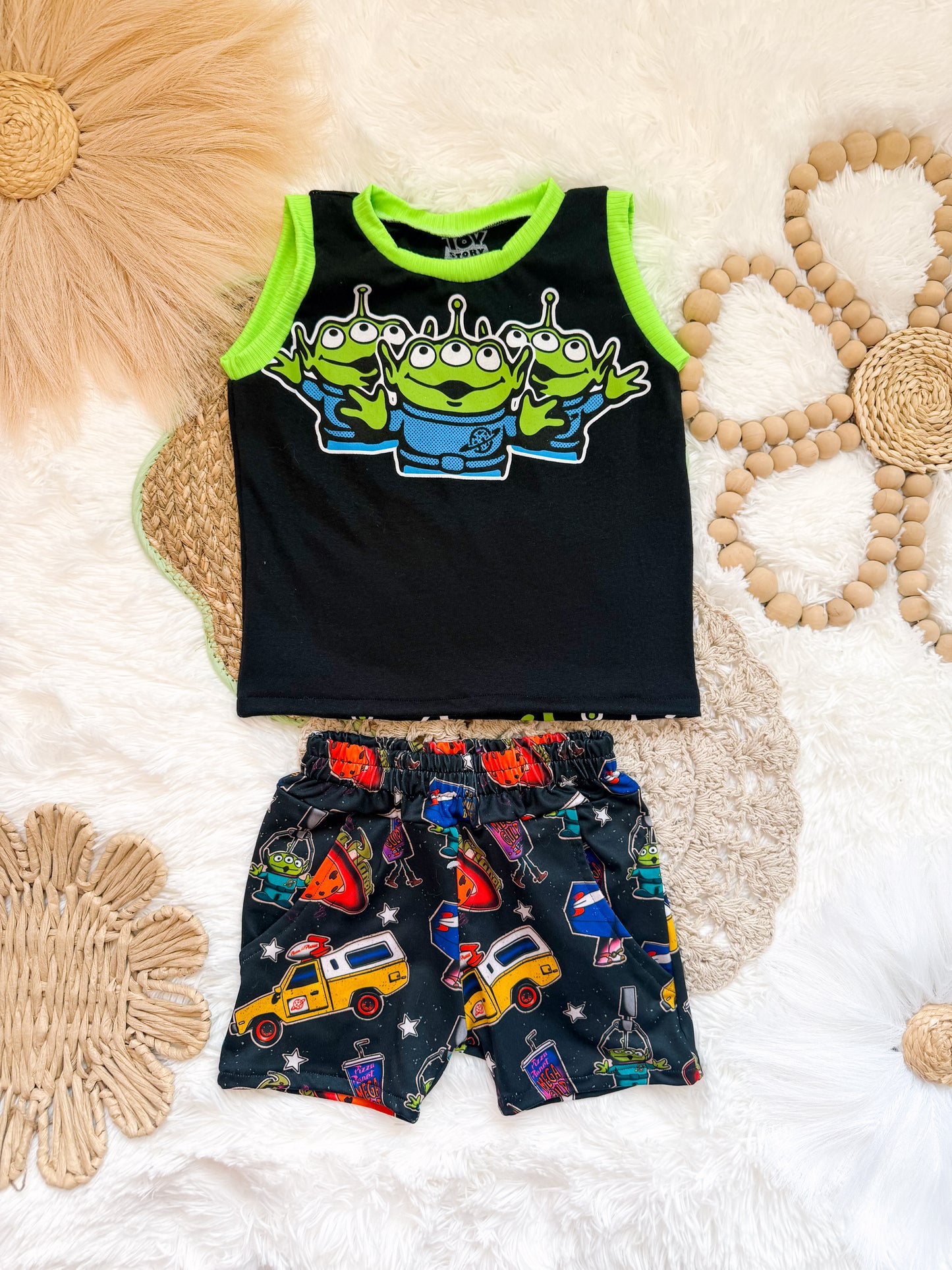 2T Pizza Planet Tank and Shorts set