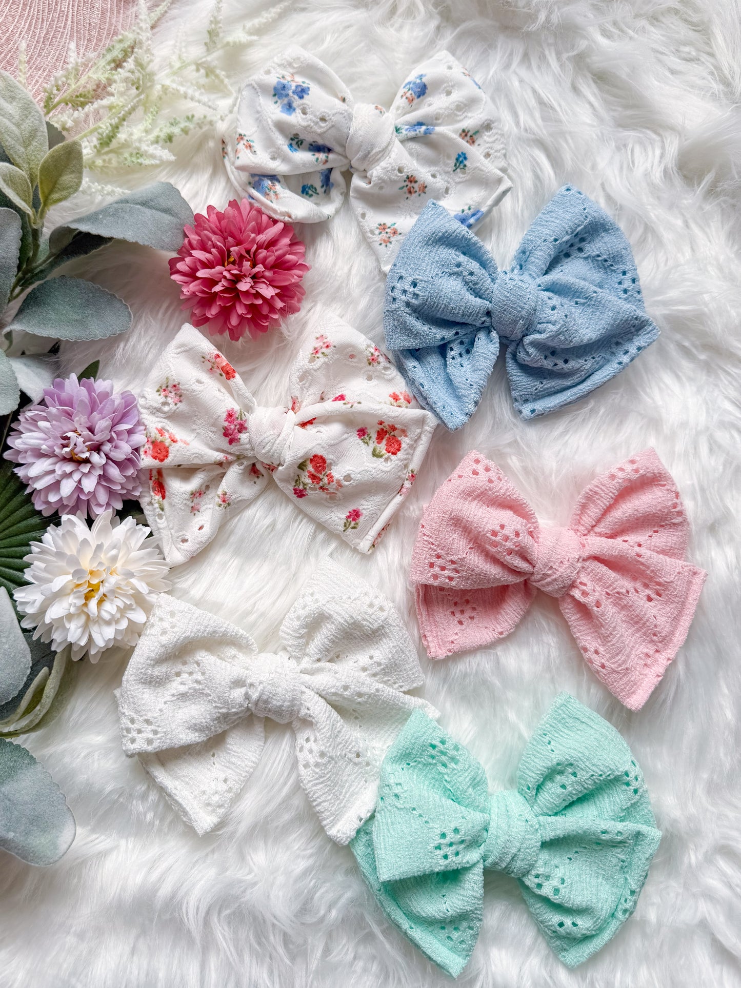 Big Brook Bow on clip Spring Pastels Collection
