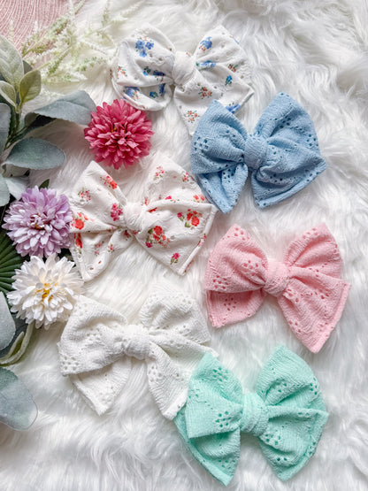 Big Brook Bow on clip Spring Pastels Collection