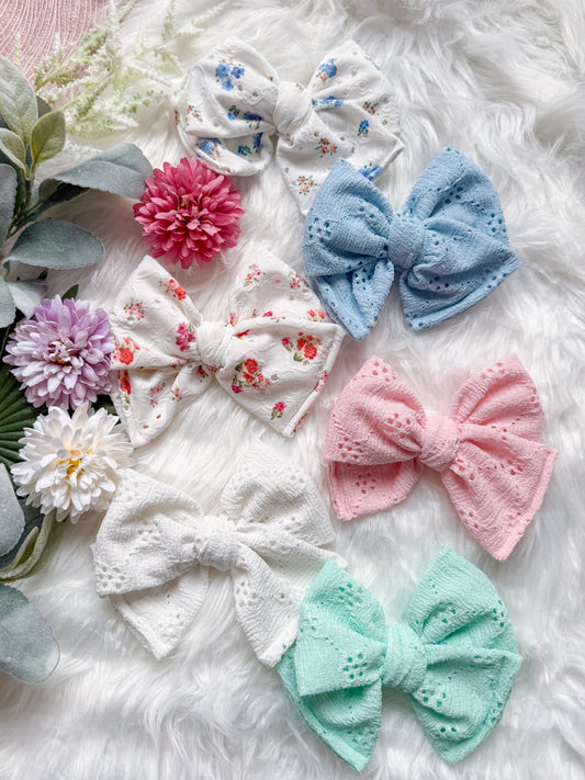 Big Brook Bow on clip Spring Pastels Collection