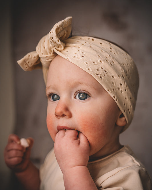 Pastel Yellow Eyelet Knotted Headwrap