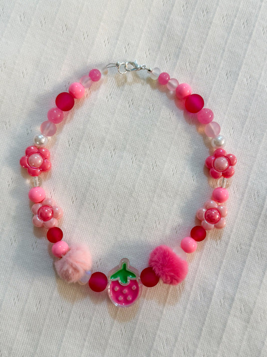 Pink Strawberry Necklace