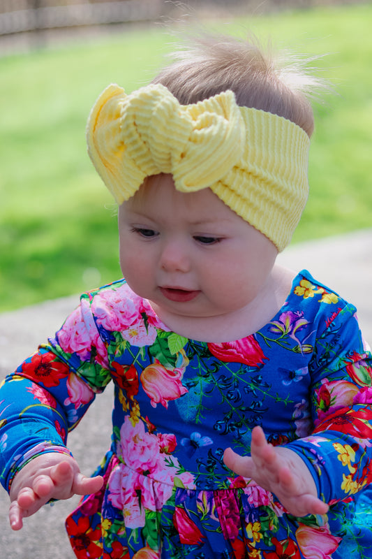 Spring Solids Lemon Knotted Headwrap