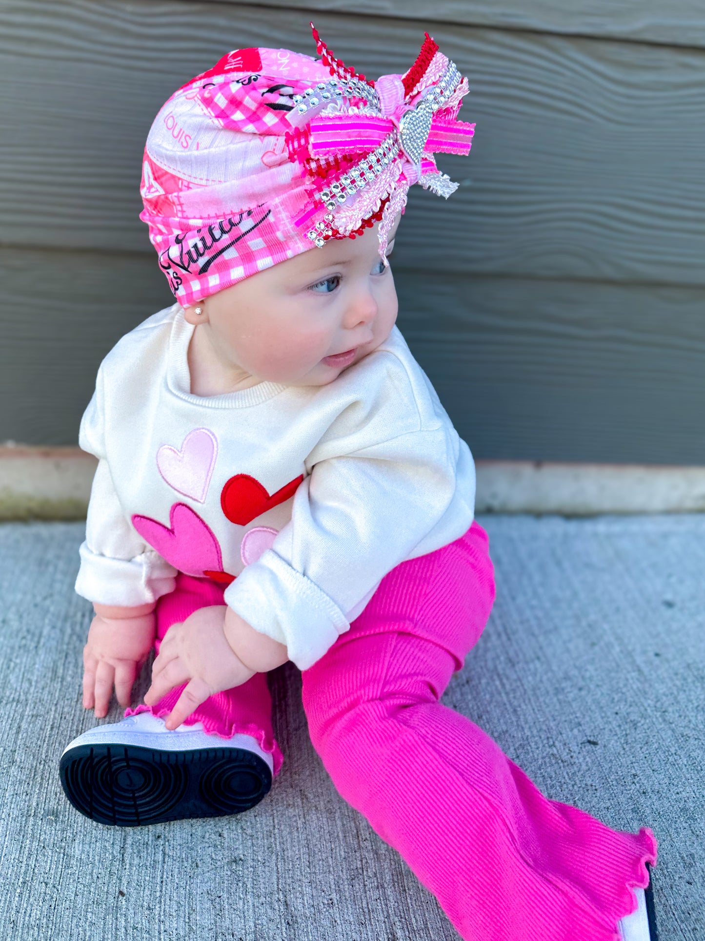 Boujee Valentine messy knot turban