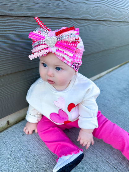 Boujee Valentine messy knot turban