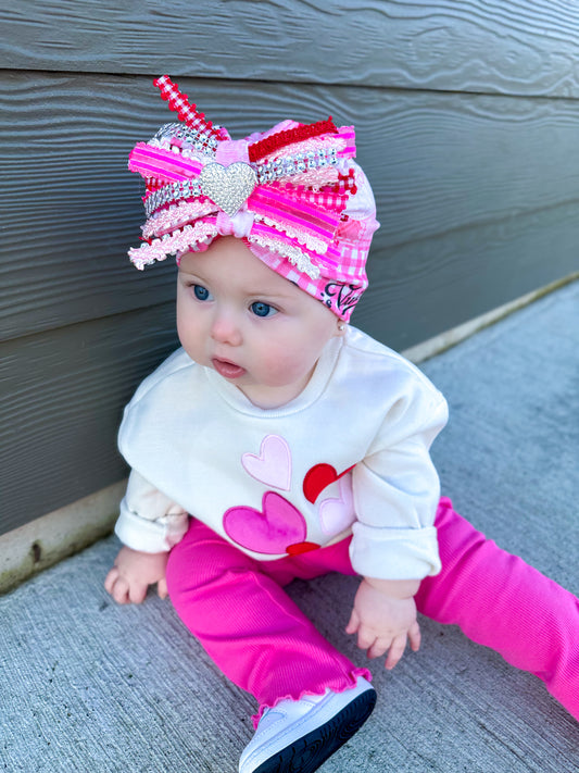 Boujee Valentine messy knot turban