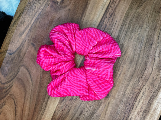 Pink Zebra Scrunchie