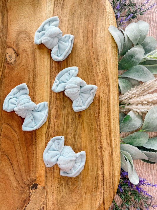 Blue Sparkle knotted piggies