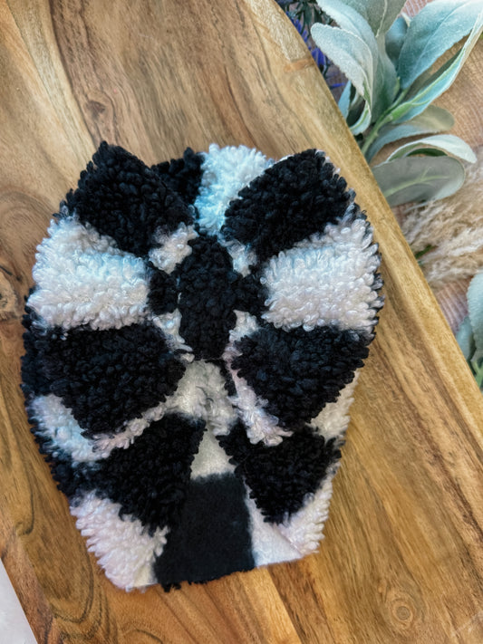 Grunge Check Big Bow Turban
