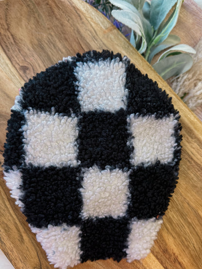 Grunge Check Big Bow Turban