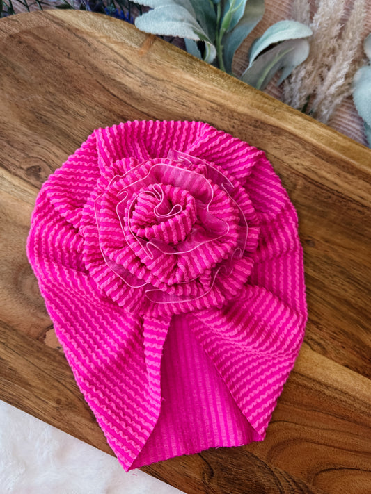 Malibu Bloom Turban with sheer trim